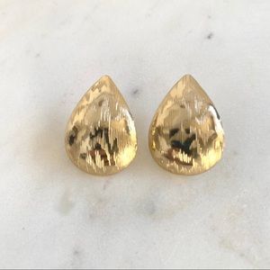 Vintage etched tear drop earrings
